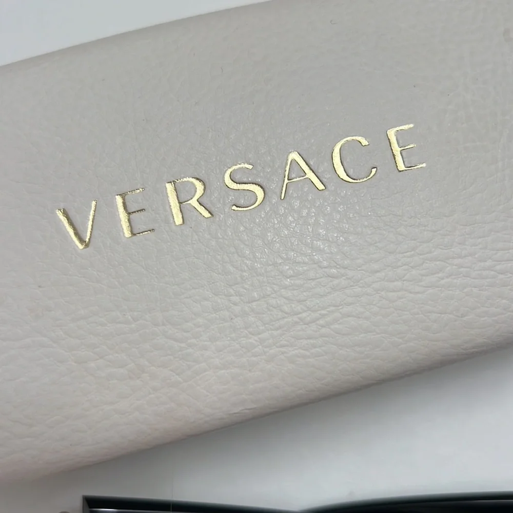 VERSACE SUNGLASSES BLACK with Gold Studs Comes with a box - Picture 5 of 10